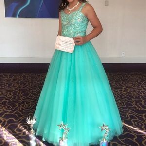 Teal pageant dress